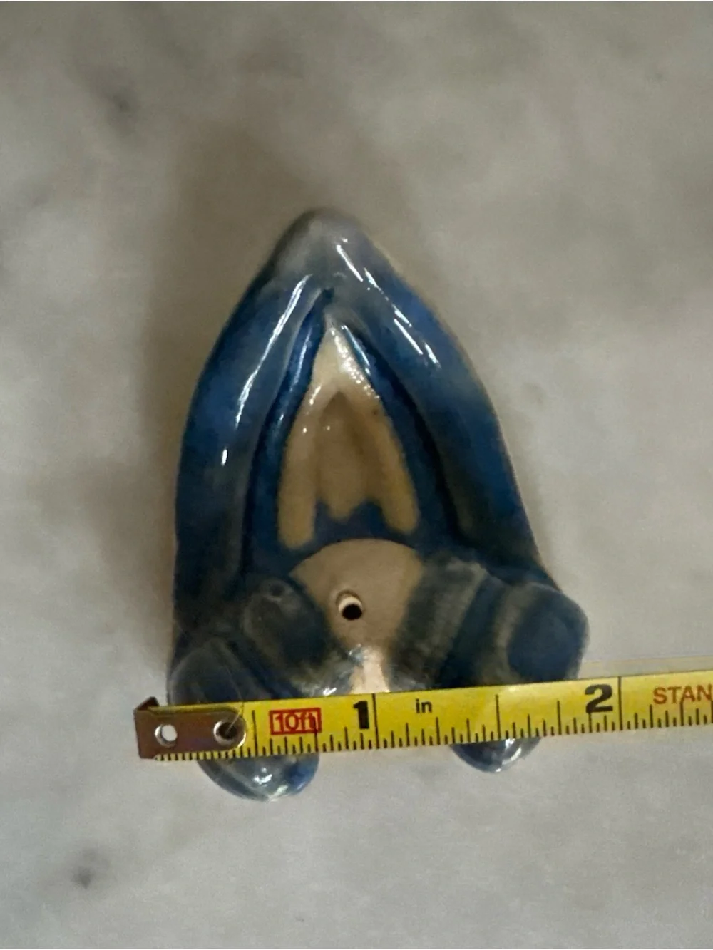 Vintage Leaf Incense Holder - Blue & White Design